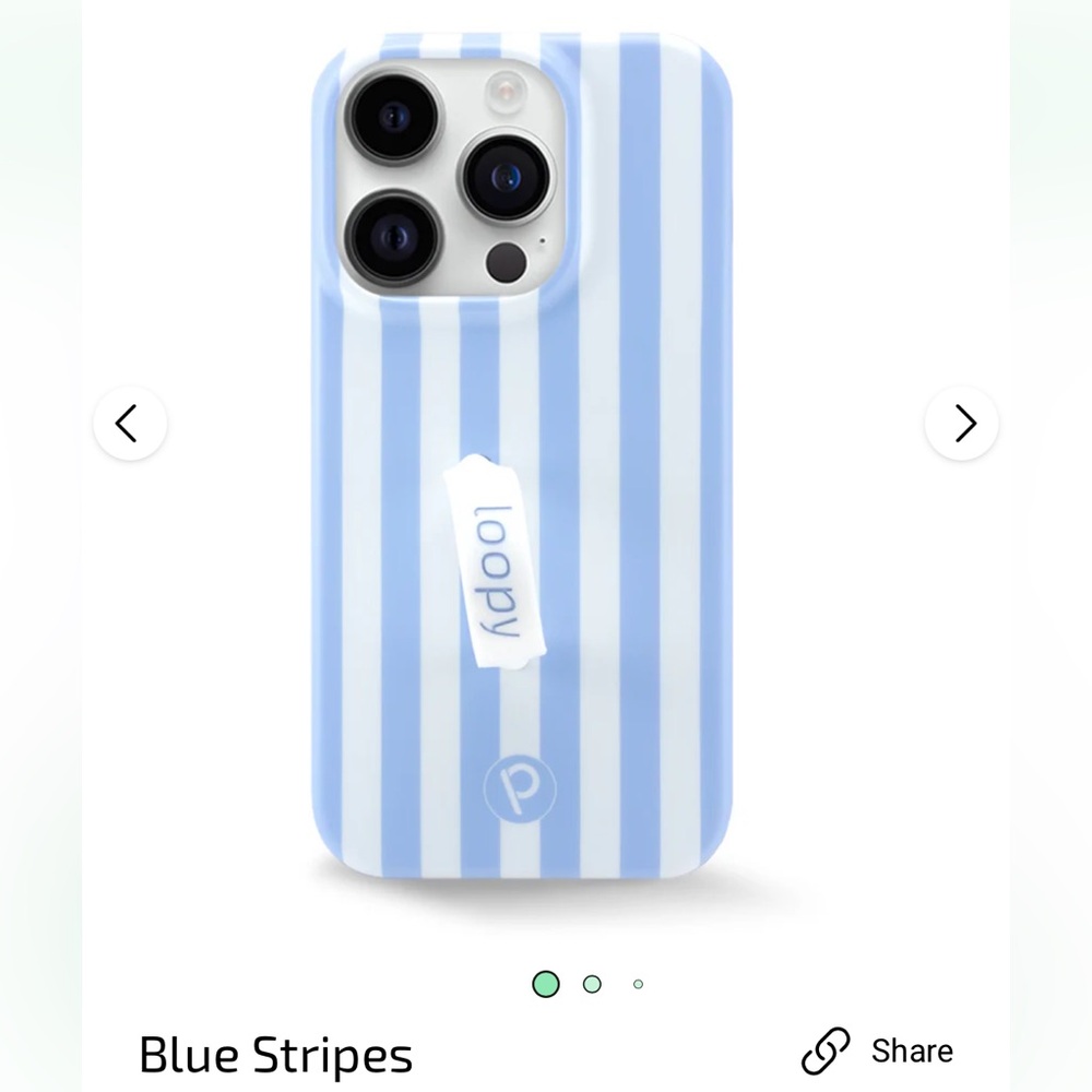 Loopy Case Light Blue and White Striped Phone Cover